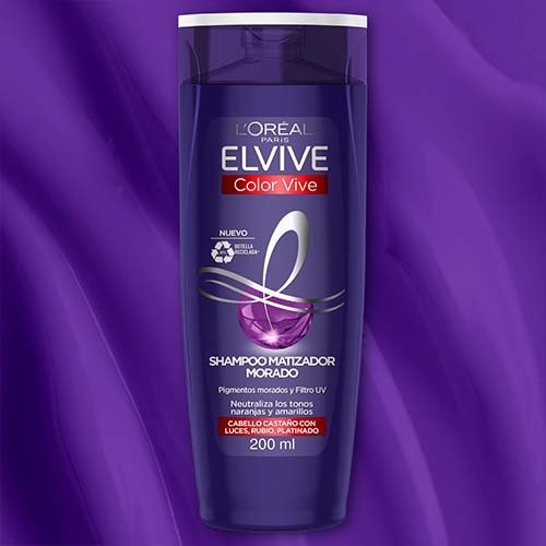 Elvive Color Vive Matizador Morado Shampoo rutina